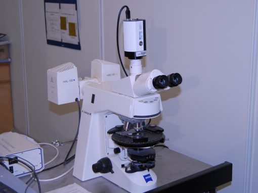 Optical Microscope with Fluorescence Imaging (Ziess AXIOSKOP 40A)